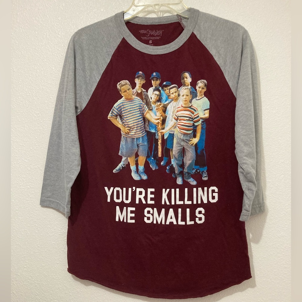 The Sandlot You're Killing Me Smalls Graphic baseball Shirt Maroon Gray size S